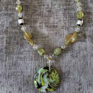 Gorgeous Italian Glass Necklace Pendant